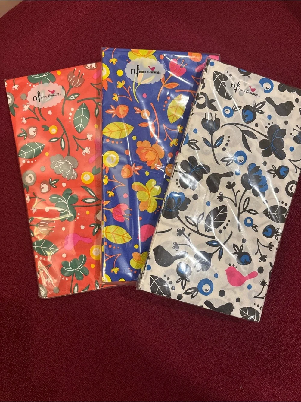 NEW Nora Fleming Guest Towels SET of 3 Pkgs.  RETIRED — RARE!